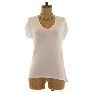 BP Nordstrom Juniors Easy Top Size S Short Sleeve Seamed White EUC  B40